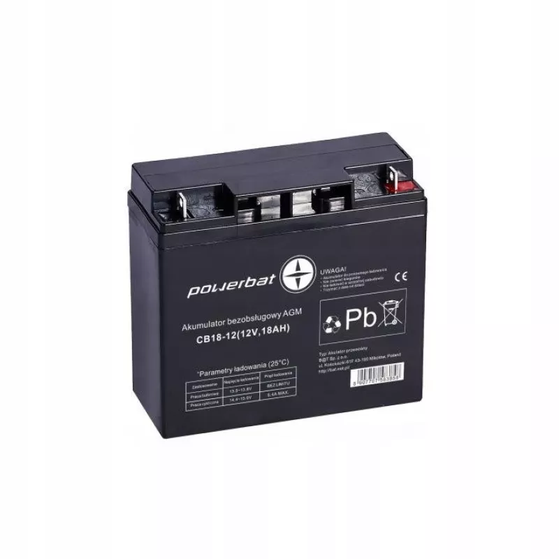 POWERBAT CB 18-12 AGM Battery 12V 18Ah