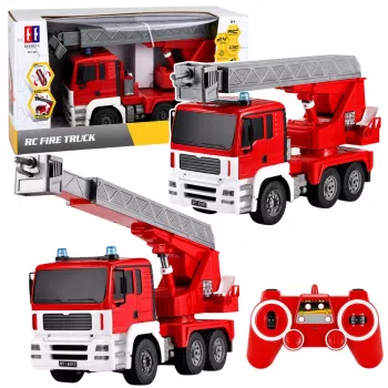 LEAN TOYS Fire Truck with 660° Rotating Boom, Remote Controlled RC 1:20
