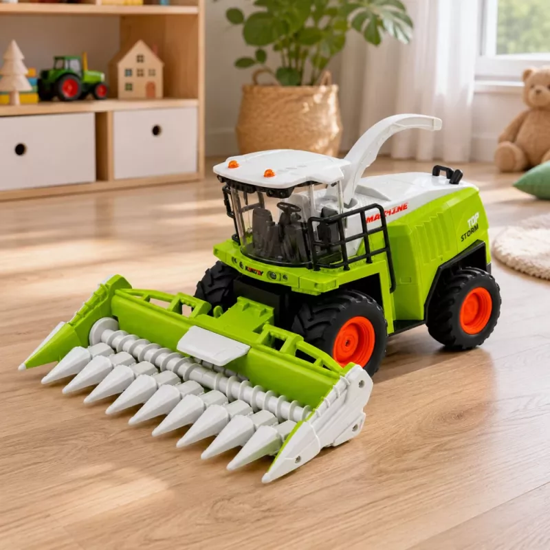 LEAN TOYS Remote Controlled Corn Harvester with Lights and Sounds 1:24