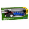 LEAN TOYS RC Remote Controlled Agricultural Tractor with Double Furrow Plow Red 1:24