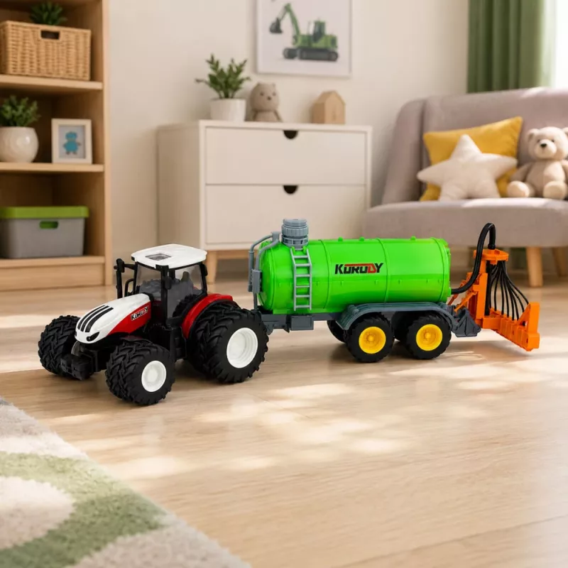 LEAN TOYS Remote-Controlled Agricultural Tractor with Liquid Fertilizer Sprayer 1:24