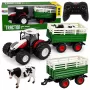LEAN TOYS Remote Controlled RC Farm Tractor with Trailer and Cow Figure 1:24