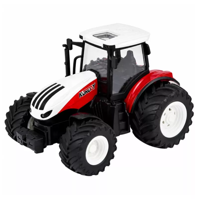 LEAN TOYS Remote Controlled Farm Tractor with Tipper Trailer, Lights, Sound 1:24