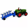 LEAN TOYS RC Tractor with Plow and Farmer Remote Controlled Lights Green 1:24