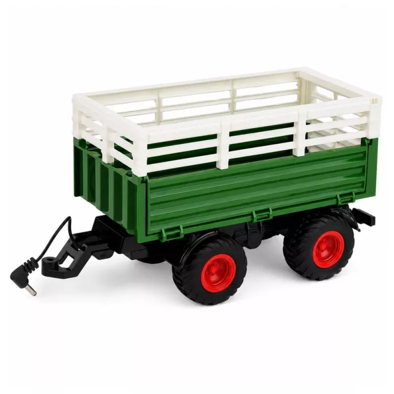 LEAN TOYS Remote Controlled RC Agricultural Tractor with Tipper Trailer and Lights 1:24