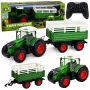 LEAN TOYS Remote Controlled RC Agricultural Tractor with Tipper Trailer and Lights 1:24