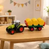 LEAN TOYS Remote Controlled RC Farm Tractor with Hay Bale Trailer and Lights 1:24