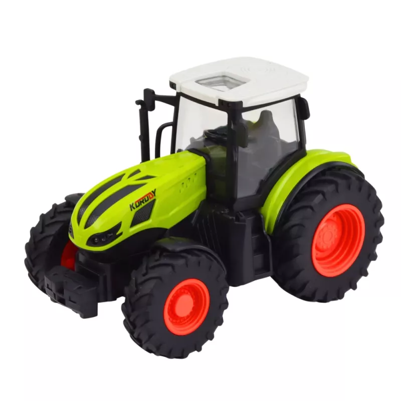 LEAN TOYS Remote Controlled RC Farm Tractor with Hay Bale Trailer and Lights 1:24