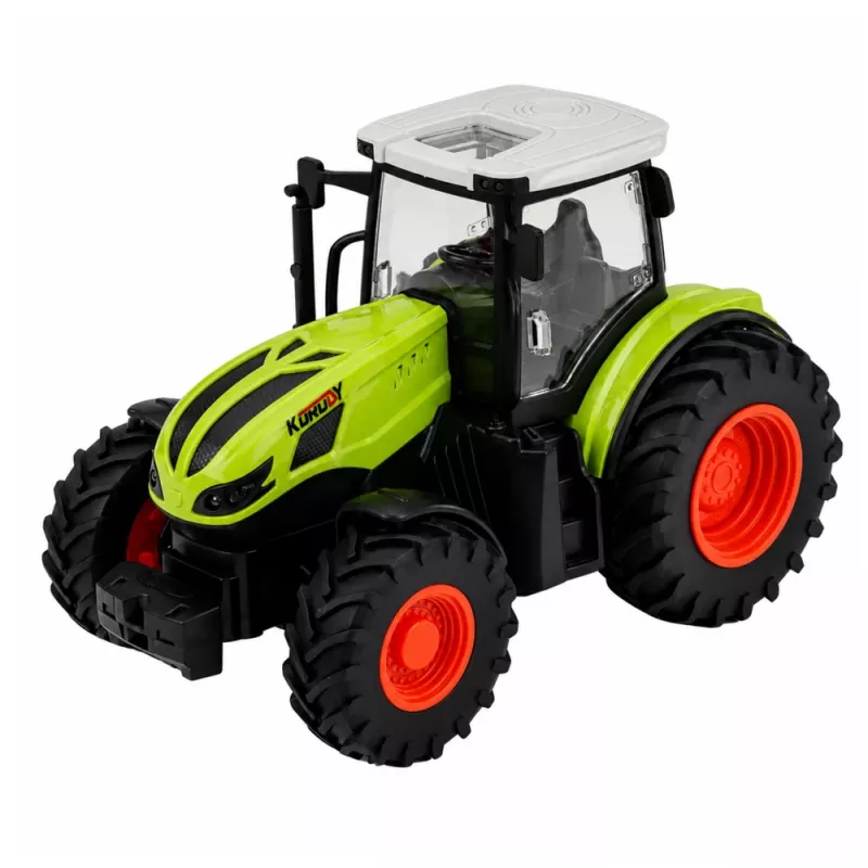 LEAN TOYS Remote Controlled RC Agricultural Tractor with Tipper Trailer Green 1:24