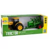 LEAN TOYS Agricultural Tractor with Seeder and Cultivator Lights Sounds Yellow 1:24