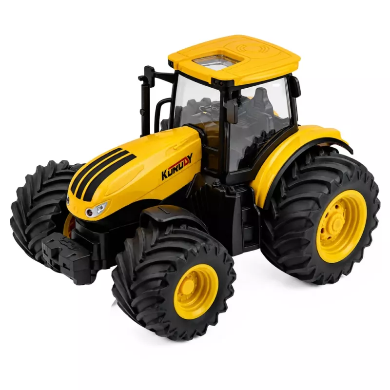 LEAN TOYS Agricultural Tractor with Seeder and Cultivator Lights Sounds Yellow 1:24