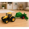 LEAN TOYS Agricultural Tractor with Seeder and Cultivator Lights Sounds Yellow 1:24
