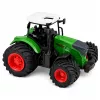 LEAN TOYS Agricultural Farm Tractor With Double-Furrow Plow Rubber Wheels Green 1:24