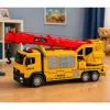 LEAN TOYS Truck with Crane and Vehicle Transporter Lights Sounds Yellow