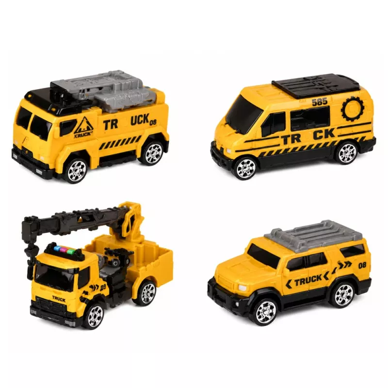 LEAN TOYS Truck with Crane and Vehicle Transporter Lights Sounds Green