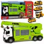 LEAN TOYS Truck with Crane and Vehicle Transporter Lights Sounds Green