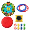 LEAN TOYS 4-in-1 Target Throwing Skill Game with Board, Bags, Hoops, Frisbee