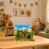 LEAN TOYS Set of Wild Animals Figures Fox Giraffe Hippo Deer Park 3D Board