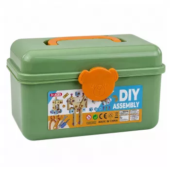 LEAN TOYS Screwdriver Construction Set with Blocks in a Case 190 pcs.