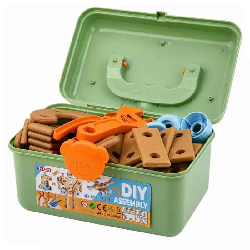 LEAN TOYS Screwdriver Construction Set with Blocks in a Case 190 pcs.
