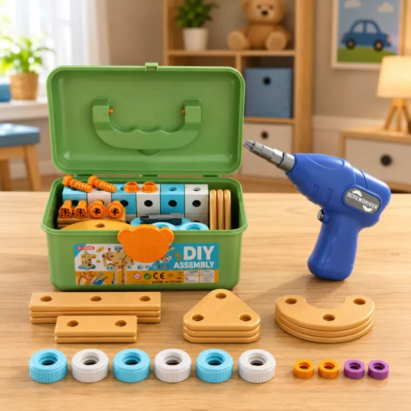 LEAN TOYS Screwdriver Construction Set with Blocks in a Case 190 pcs.