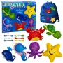 LEAN TOYS Creative Kit Stuffed Animals for Sewing Felt DIY Sea Animals 6 pcs.
