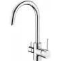DEANTE Kuchinox Kitchen Faucet with Water Filter Connection, Polished Chrome, Brass, 360° Swivel, Single-Lever, 2-in-1