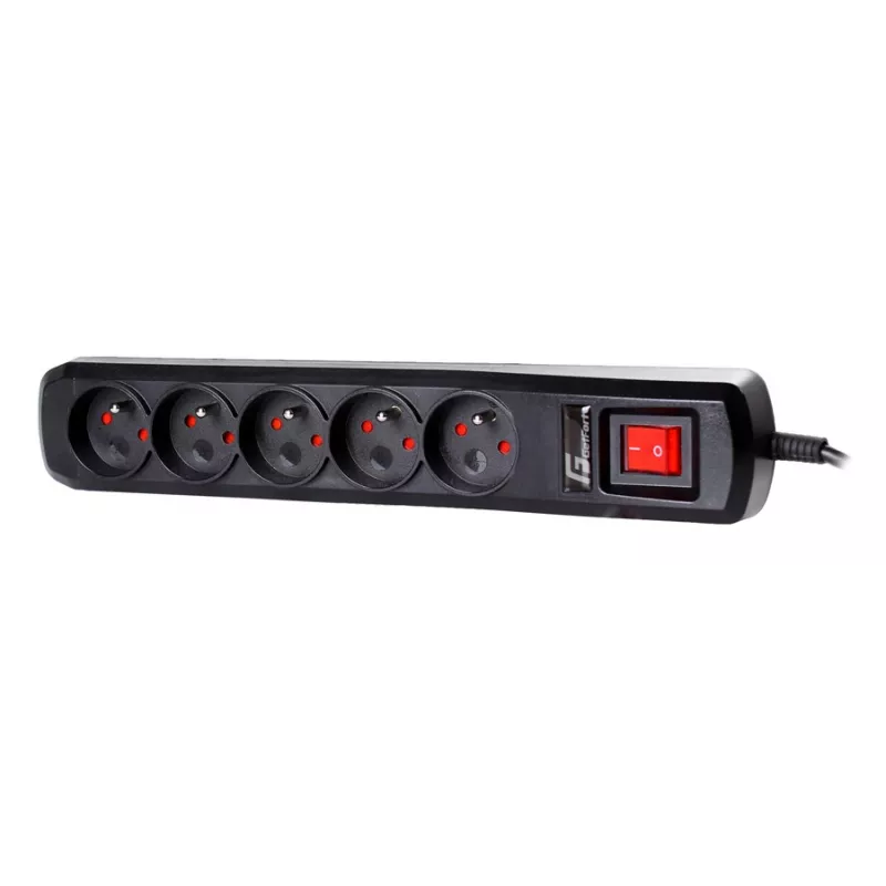 Getfort 5A Surge Protector Power Strip 1.5m Black