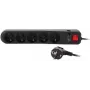 Getfort 5A Surge Protector Power Strip 1.5m Black