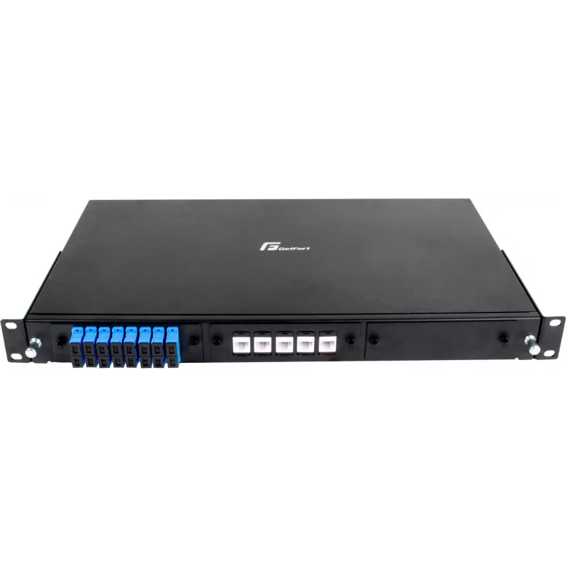 GETFORT GF-FO-MOD 1U 19-inch Rack Mount Fiber Optic Patch Panel, 3 Module Slots, Black