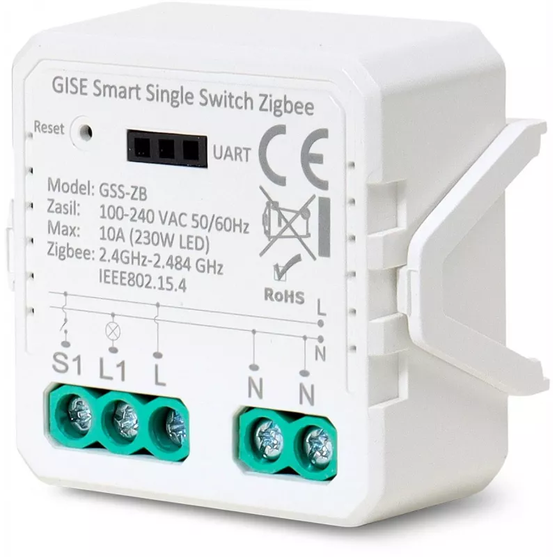 GISE Smart Single Relay Module (No Neutral) Zigbee Tuya GSS-ZB-NN