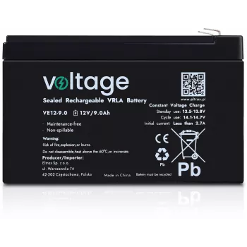VOLTAGE AGM Battery 12V 9Ah VE12-9.0 (6-9 Year Life)