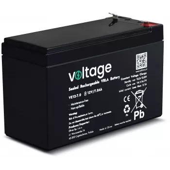 VOLTAGE AGM Battery 12V 7Ah VE12-7.0 (6-9 Years Lifespan)