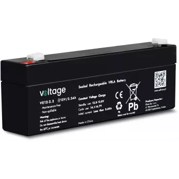 VOLTAGE AGM Battery 12V 2.3Ah VE12-2.3 (6-9 Years Life)