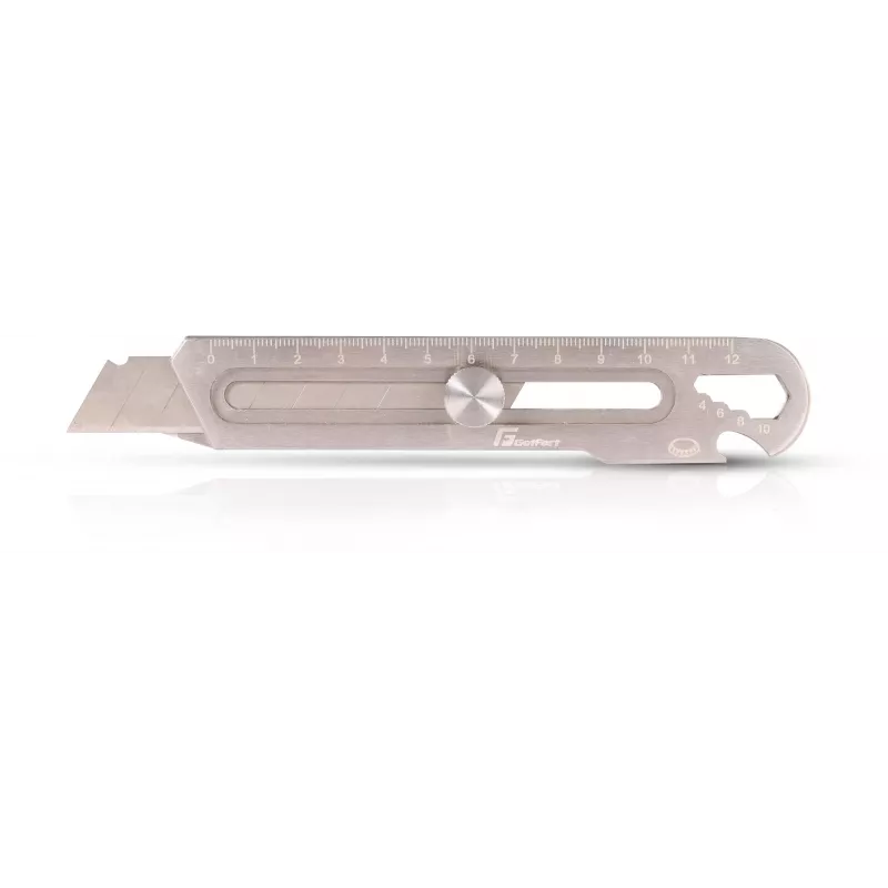 Getfort 6-in-1 Folding Utility Knife with Quick-Change Blade, SK5 Steel, Aluminum Handle, Black/Silver
