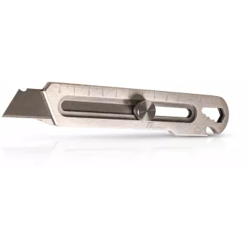 Getfort 6-in-1 Folding Utility Knife with Quick-Change Blade, SK5 Steel, Aluminum Handle, Black/Silver