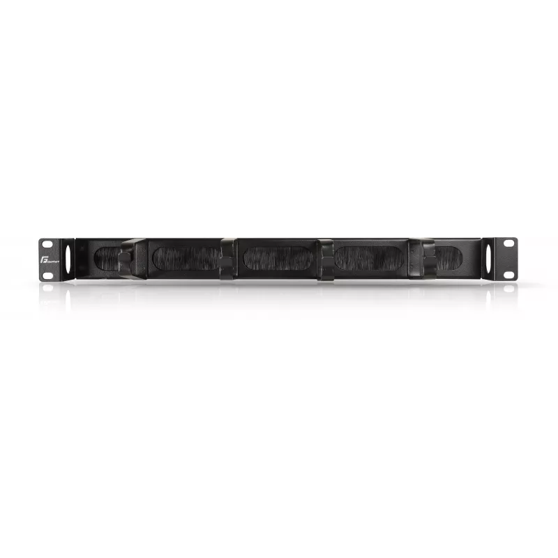 GETFORT OGF-MRB 1U Horizontal Metal Cable Management Panel with Brush Pass-Through, Black