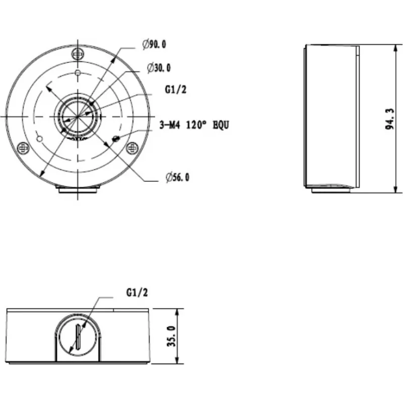 MITON MT-P134 Hermetic Junction Box IP55 100x100x50mm Light Grey