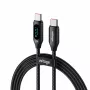 USB-C to USB-C Cable Voltage PowerDisplay 100W PD 1m Black