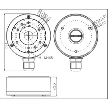 MITON MT-P1280-B Electrical Enclosure, Grey, ABS, IP65, 120x80x70mm