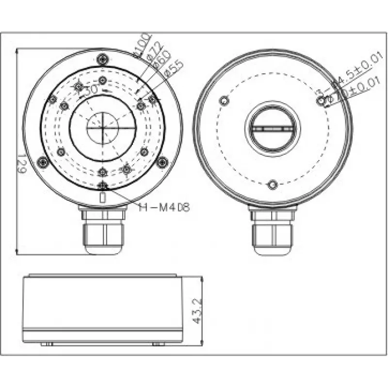 MITON MT-P1280-B Electrical Enclosure, Grey, ABS, IP65, 120x80x70mm