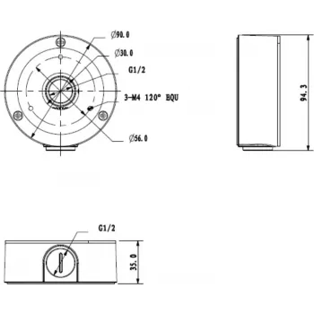 MITON MT-P134-B Surface-Mounted Enclosure IP65 Grey ABS
