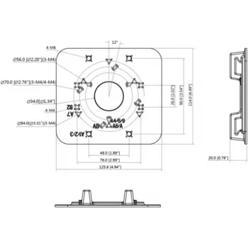 MITON VESA Adapter Plate MT-P152-B - 75x75/100x100 to 200x100/200x200, Black, 30kg