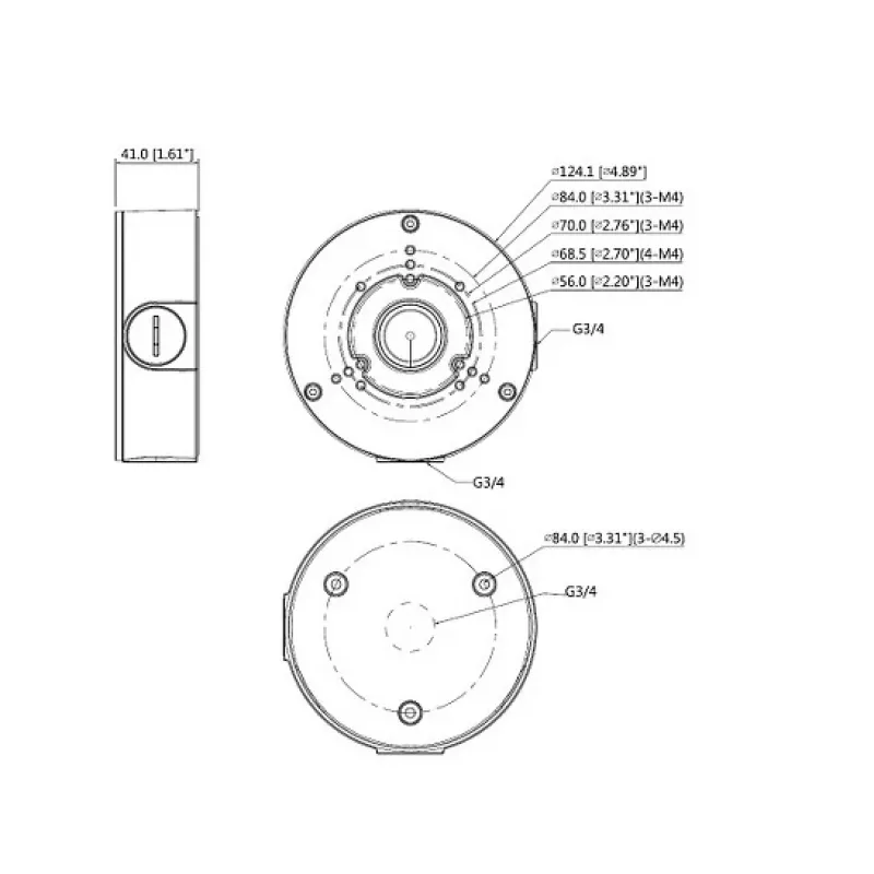 MITON MT-P130-B Surface-Mounted Junction Box IP65 Grey ABS Plastic