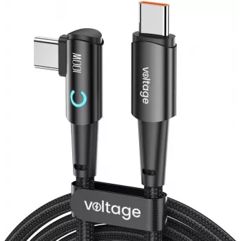 Voltage PowerAngle USB-C to USB-C Cable 100W PD 2m Black