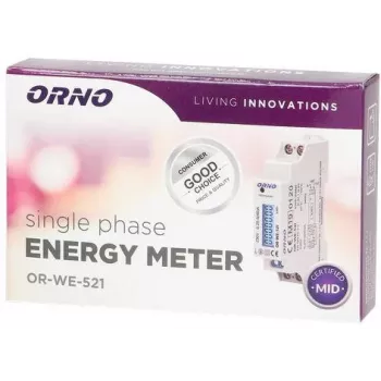 ORNO OR-WE-521 Single-Phase Electricity Meter 230V 40A DIN Rail LCD Backlight