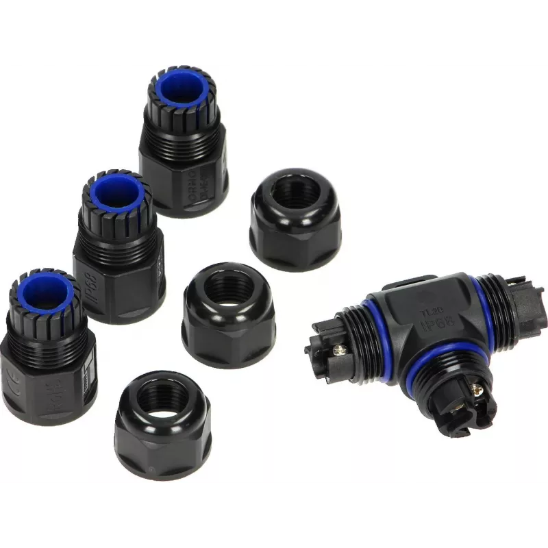 ORNO OR-AE-13602 T-Junction Cable Connector IP68, 3x4mm², 450V/25A, Black