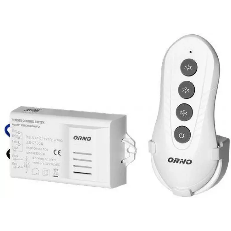 ORNO OR-GB-447 Wireless Lighting Controller 1-Channel RF Remote Control Set 433.92 MHz 1000W