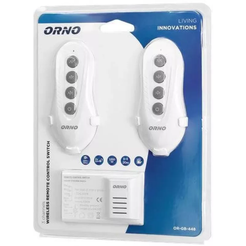 ORNO OR-GB-448 Wireless Lighting Controller Set with 2 Remotes