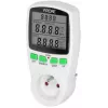 VIRONE EM-4 Single-Phase Energy Meter with LCD Display, 16A, 3680W, Schuko Plug